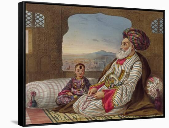 Dost Mahommed (1793-1863) King of Caubul and His Youngest Son, Plate 2-James Rattray-Framed Stretched Canvas
