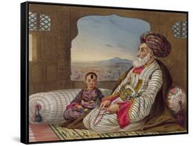 Dost Mahommed (1793-1863) King of Caubul and His Youngest Son, Plate 2-James Rattray-Framed Stretched Canvas