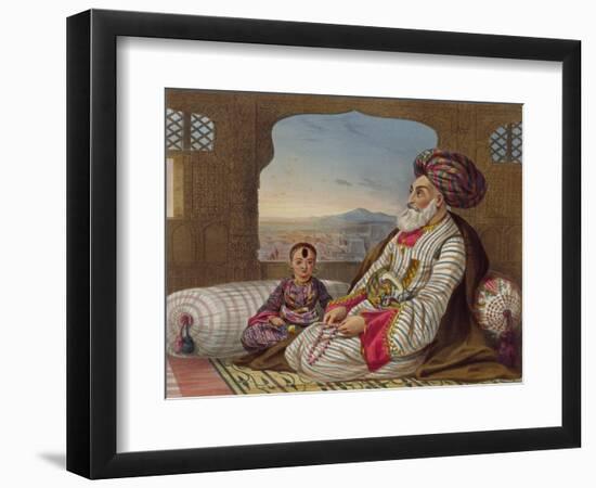 Dost Mahommed (1793-1863) King of Caubul and His Youngest Son, Plate 2-James Rattray-Framed Giclee Print