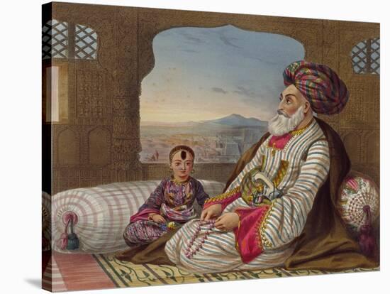 Dost Mahommed (1793-1863) King of Caubul and His Youngest Son, Plate 2-James Rattray-Stretched Canvas