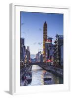 Dotombori at Dusk, Osaka, Kansai, Japan-Ian Trower-Framed Photographic Print