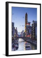 Dotombori at Dusk, Osaka, Kansai, Japan-Ian Trower-Framed Photographic Print