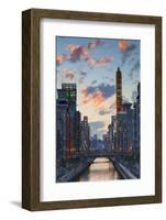 Dotombori at Sunset, Osaka, Kansai, Japan-Ian Trower-Framed Photographic Print