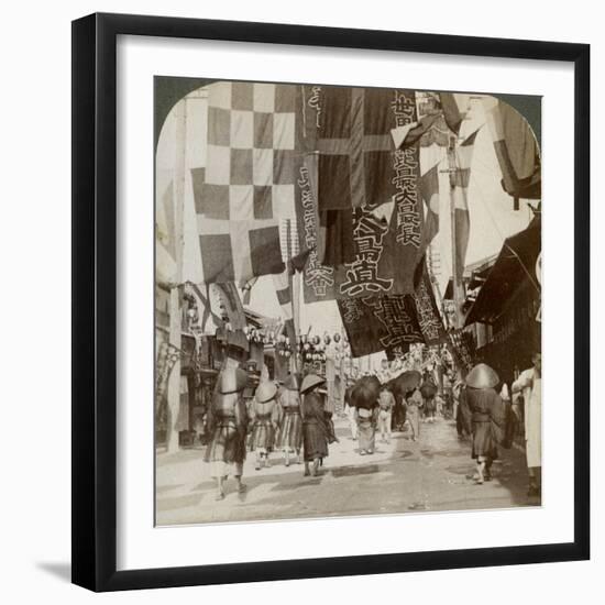 Dotombori, or Theatre Street, Osaka, Japan, 1904-Underwood & Underwood-Framed Photographic Print