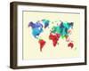 Dotted World Map 4-NaxArt-Framed Art Print