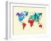 Dotted World Map 4-NaxArt-Framed Art Print