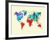 Dotted World Map 4-NaxArt-Framed Art Print