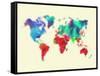 Dotted World Map 4-NaxArt-Framed Stretched Canvas