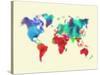 Dotted World Map 4-NaxArt-Stretched Canvas