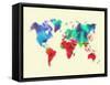 Dotted World Map 4-NaxArt-Framed Stretched Canvas