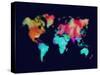 Dotted World Map 5-NaxArt-Stretched Canvas