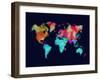 Dotted World Map 5-NaxArt-Framed Art Print