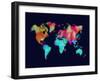 Dotted World Map 5-NaxArt-Framed Art Print