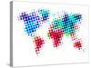 Dotted World Map 6-NaxArt-Stretched Canvas