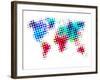 Dotted World Map 6-NaxArt-Framed Art Print