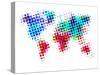 Dotted World Map 6-NaxArt-Stretched Canvas
