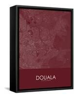 Douala, Cameroon Red Map-null-Framed Stretched Canvas