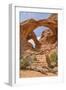 Double Arch, Windows Section, Arches National Park, Utah, United States of America, North America-Gary Cook-Framed Photographic Print