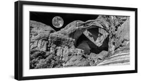 Double Arch with Moon at Arches National Park, Moab, Utah, USA-null-Framed Photographic Print