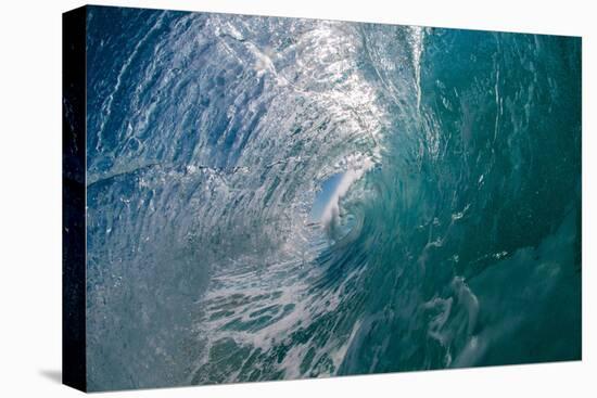 Double Barrel-Water shot of a tubing wave off an Australian beach-Mark A Johnson-Stretched Canvas
