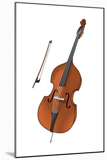 Double Bass and Bow, Stringed Instrument, Musical Instrument-Encyclopaedia Britannica-Mounted Poster