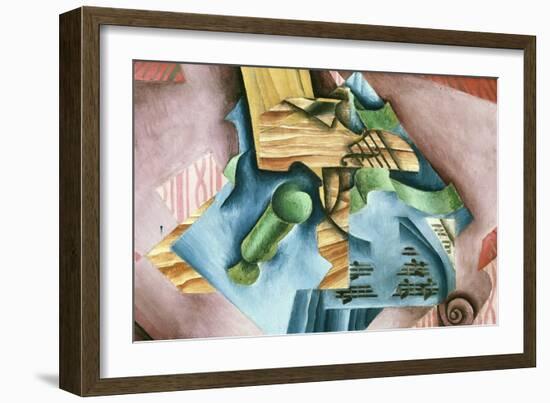 Double Bass and Vase-Juan Gris-Framed Art Print