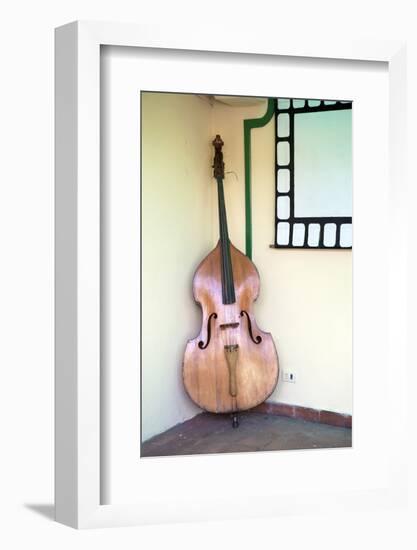 Double Bass in Restaurant, Vinales, Pinar Del Rio Province, Cuba, West Indies, Central America-Lee Frost-Framed Photographic Print