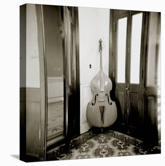 Double Bass Resting Against Wall Inside Palacio De Valle, Cienfuegos, Cuba-Lee Frost-Stretched Canvas