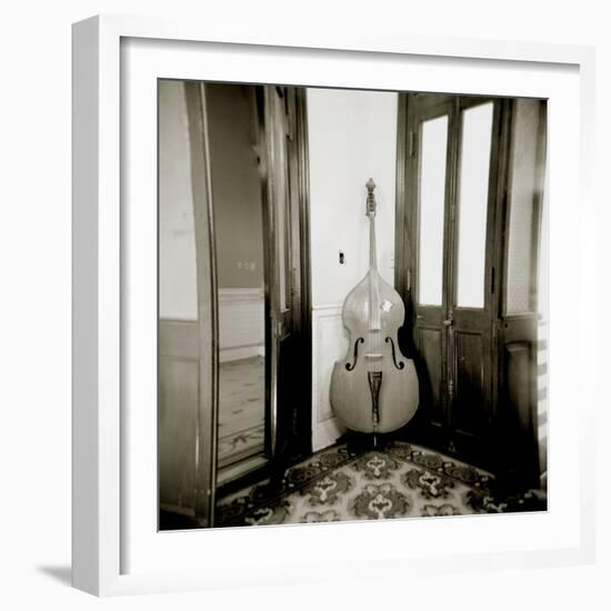 Double Bass Resting Against Wall Inside Palacio De Valle, Cienfuegos, Cuba-Lee Frost-Framed Photographic Print