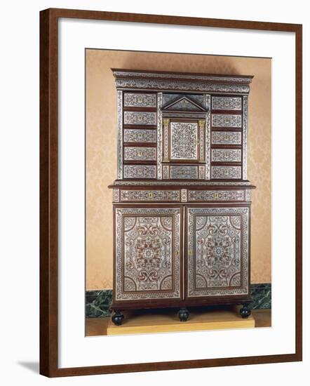 Double Cabinet with Pewter Inlays on Amaranth, France-null-Framed Giclee Print