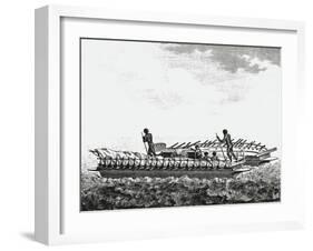 Double Canoe of New Caledonian Natives-null-Framed Giclee Print