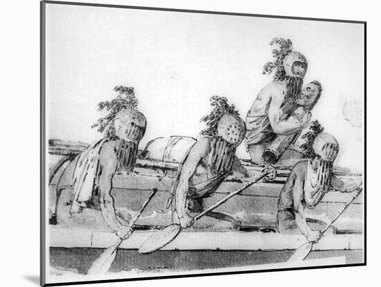Double Canoe with Oarsmen, Hawaii, 18th Century-John Webber-Mounted Giclee Print