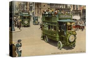 Double Deck Bus, Fifth Ave., New York City-null-Stretched Canvas