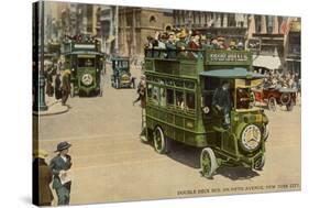 Double Deck Bus, Fifth Ave., New York City-null-Stretched Canvas