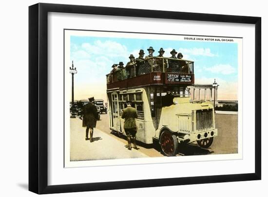 Double-Deck Motor Bus, Chicago, Illinois-null-Framed Art Print