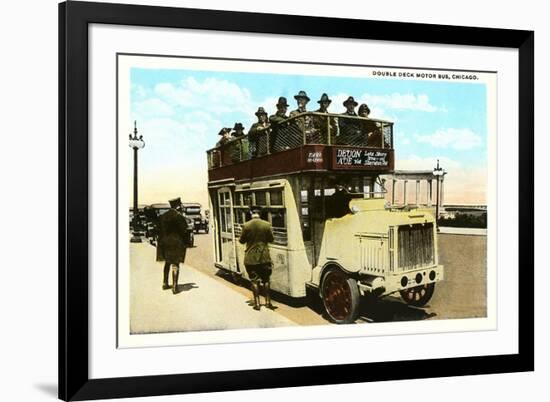 Double-Deck Motor Bus, Chicago, Illinois-null-Framed Art Print