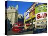 Double Decker Bus and Advertisements, Piccadilly Circus, London, England, UK-Roy Rainford-Stretched Canvas