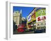 Double Decker Bus and Advertisements, Piccadilly Circus, London, England, UK-Roy Rainford-Framed Photographic Print