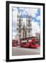 Double-Decker Buses Passing by a Cathedral, Westminster Abbey, City of Westminster, London, England-null-Framed Photographic Print