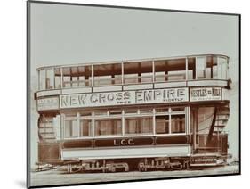 Double-Decker Electric Tram with Advertisement for the New Cross Empire, 1907-null-Mounted Photographic Print