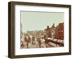 Double-Decker Electric Trams on Westminster Bridge, London, 1906-null-Framed Photographic Print