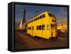 Double Decker Tram and Blackpool Tower, Blackpool Lancashire, England, United Kingdom, Europe-null-Framed Stretched Canvas