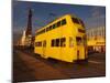 Double Decker Tram and Blackpool Tower, Blackpool Lancashire, England, United Kingdom, Europe-null-Mounted Photographic Print
