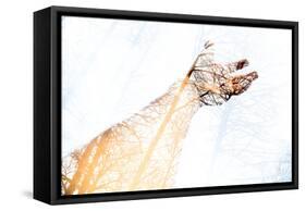 Double Exposure Arm and Hand-Sharpy Shooter-Framed Stretched Canvas