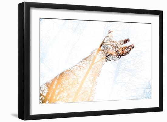 Double Exposure Arm and Hand-Sharpy Shooter-Framed Photographic Print