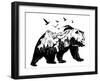 Double Exposure - Bear-Mirifada-Framed Art Print