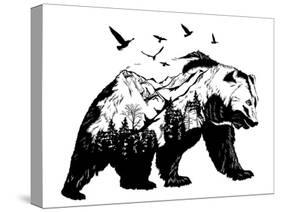 Double Exposure - Bear-Mirifada-Stretched Canvas