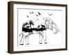 Double Exposure - Elephant-Mirifada-Framed Art Print