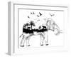 Double Exposure - Elephant-Mirifada-Framed Art Print