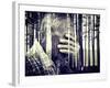 Double Exposure of Desperate Senior Man Suffering and Covering Face with Hands in Deep Depression,-zurijeta-Framed Photographic Print